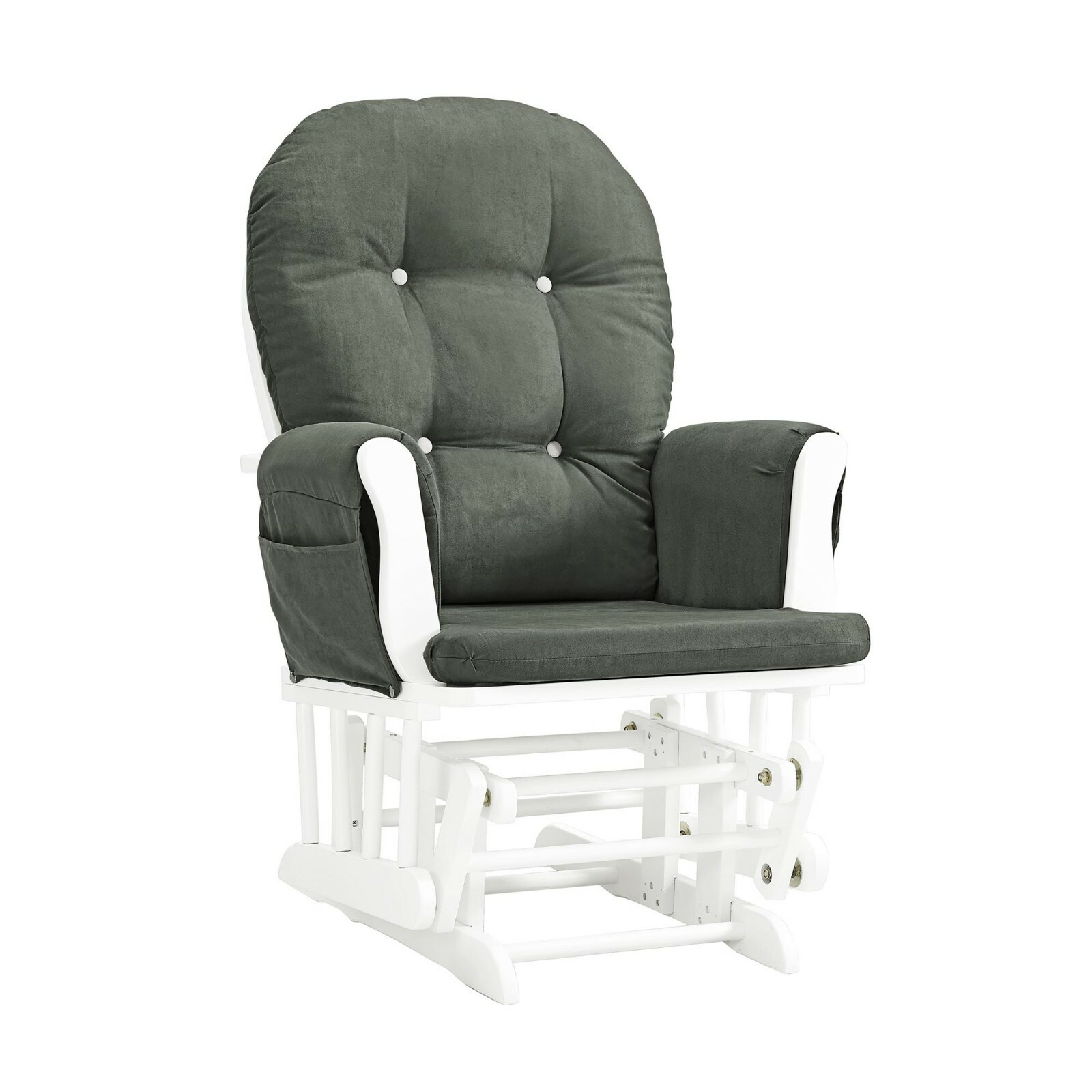 Baby Relax Carly Gray & White Nursery Glider & Ottoman