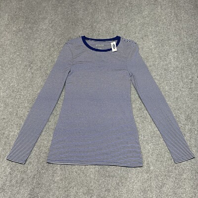 New Old Navy perfect Blue Long Sleeve Women's T-Shirts Medium Striped