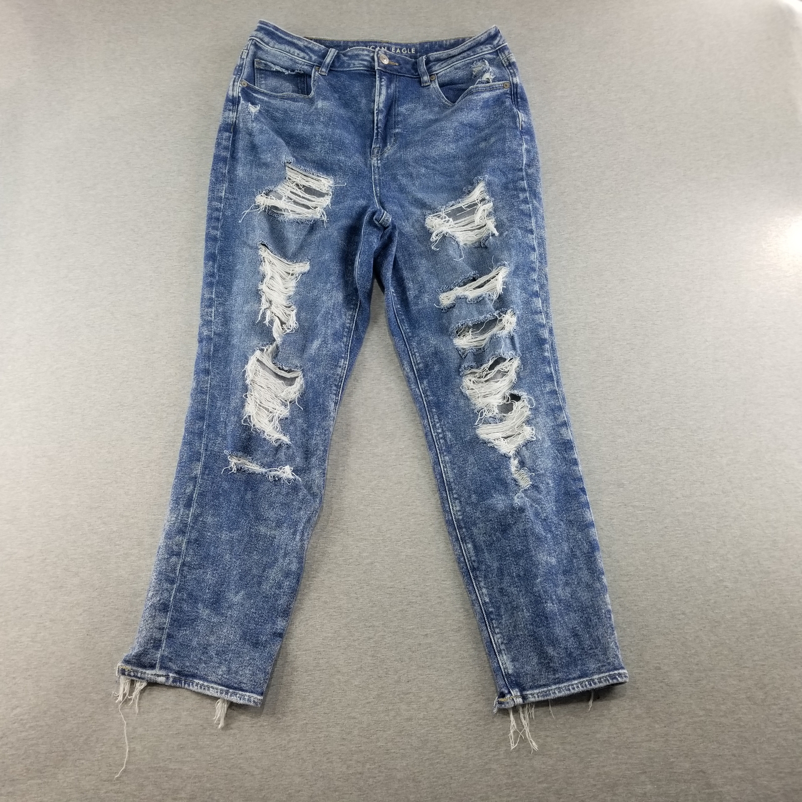 American Eagle Jeans Womens Sz 12 Mom Jean Stretch Med Wash Normcore Trendy Cute