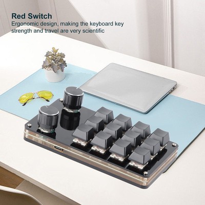 Red Switch Macro Keyboard Plug and Play Ergonomic Customized Knobs USB Mini