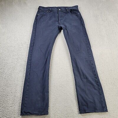 Levi's 501XX Jeans Mens 36x34 (meas 35x34) Dark Blue Straight Button Fly Denim