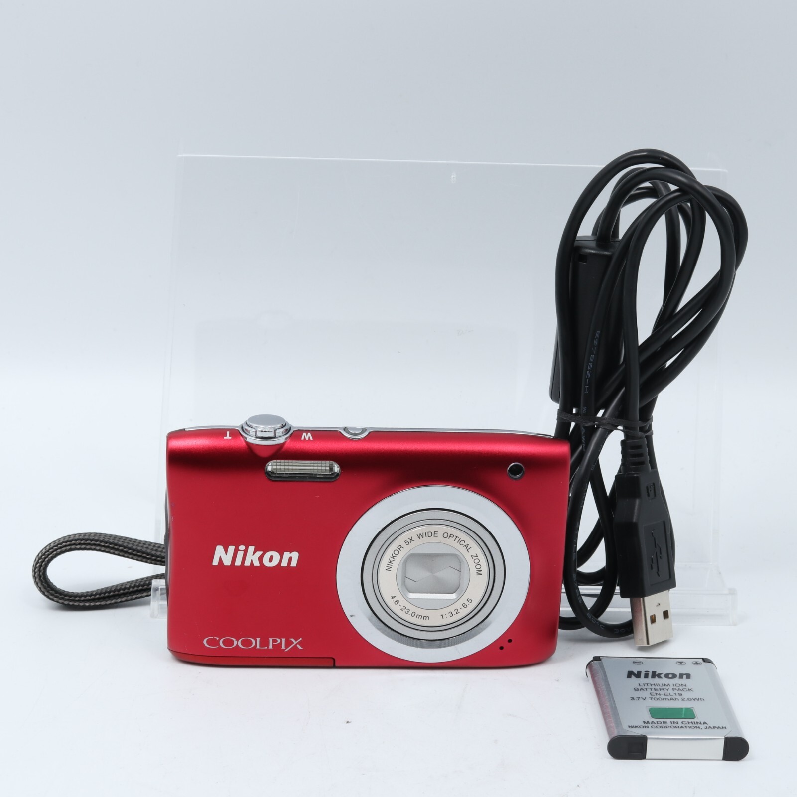 Nikon COOLPIX A100 Red 20.1 MP Digital Camera w/Battery From