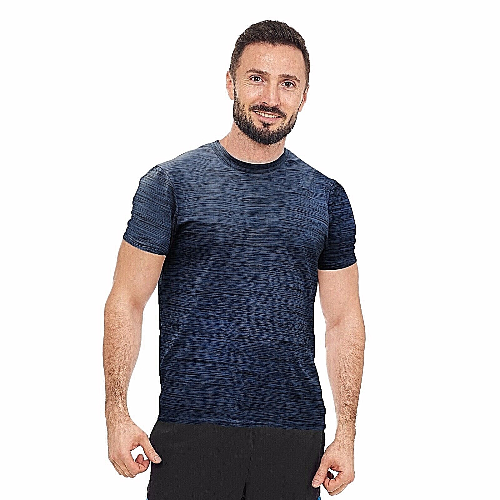 [5 Pack] Mens Active Athletic T Shirts Gym Running Workout Dry-Fit Crew Neck Top