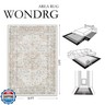 WondRg 3x5 Washable Vintage Area Rug for Living Room Bedroom Beige Grey Soft Tranditional Non Slip Thin Throw Rug Lightweight Floral Low Pile Distressed Carpet Entrance Laundry Room Playroom