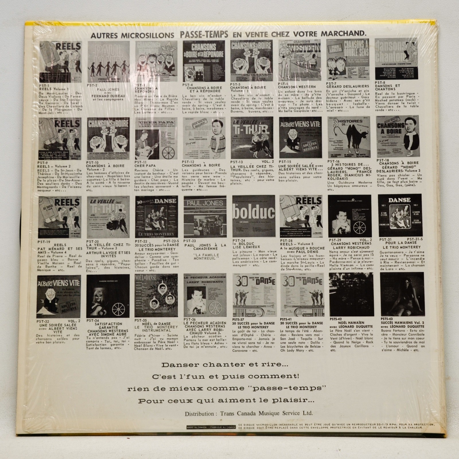Paul Jones A La Canadienne LP Vinyl Album Record Passe Temps PSTS 47
