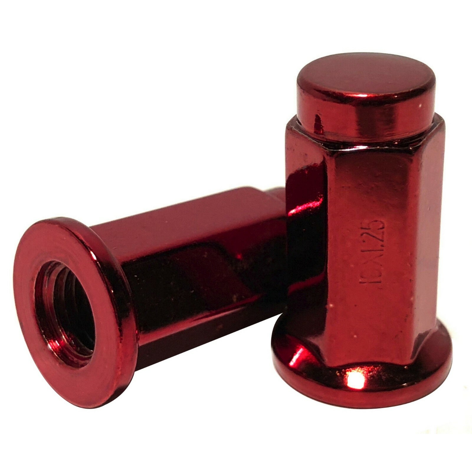 16 Red 10x1.25 Flat Base Lug Nut Set 14mm Hex ATV UTV Kodiak Banshee