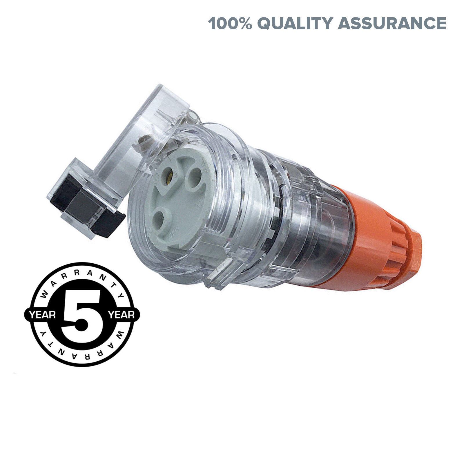 32A AMP Single Phase 3 Pin Female Plug Weatherproof IP66 Waterproof