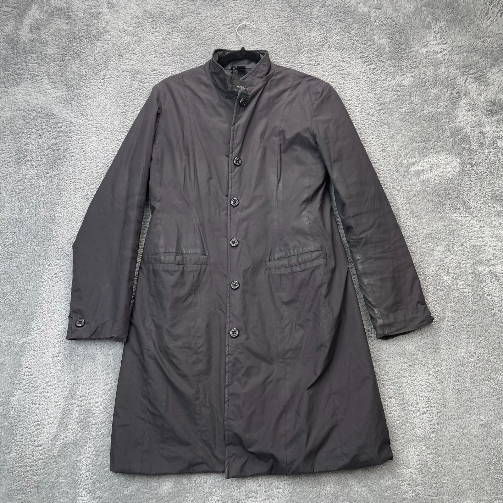 Max Mara Jacket Women 8 Black Coat Lined Mock Button Front Long Weekend Insulate