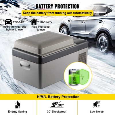 21QT Portable Car Fridge Freezer Cooler Mini Refrigerator 12V/24V Quick Cooling