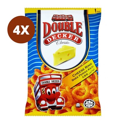 4 Pack X Double Decker Cheese Ring Pufak Halal Chips , 60 Gram