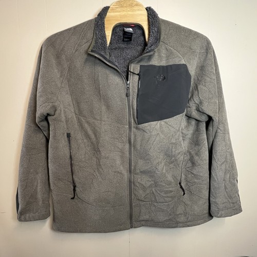 The North Face Men's Stone Gray Full Zip Sherpa Fleece Lined