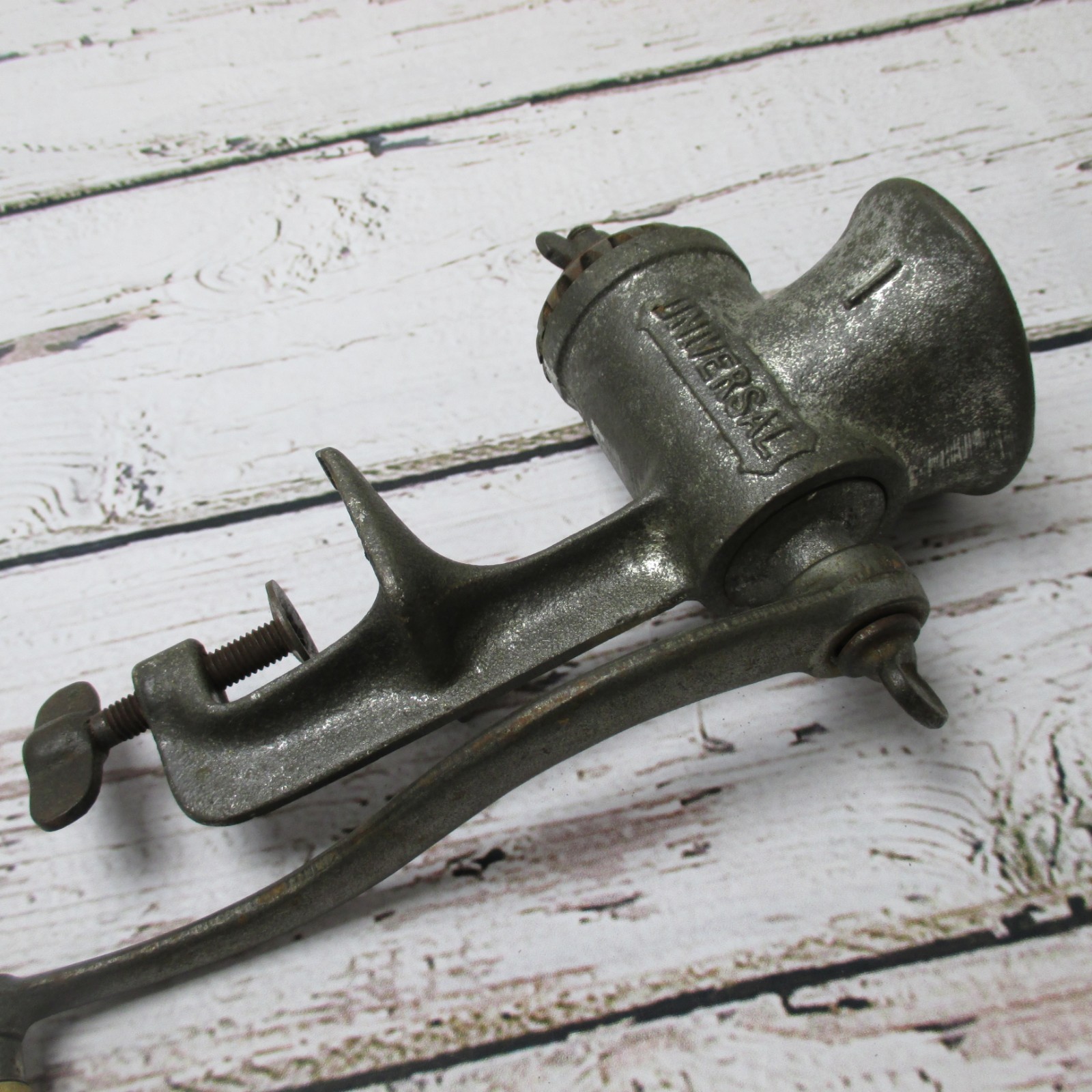 Vintage Universal No.1 Food Chopper Meat Grinder Hand Crank Wood Handle 1900's