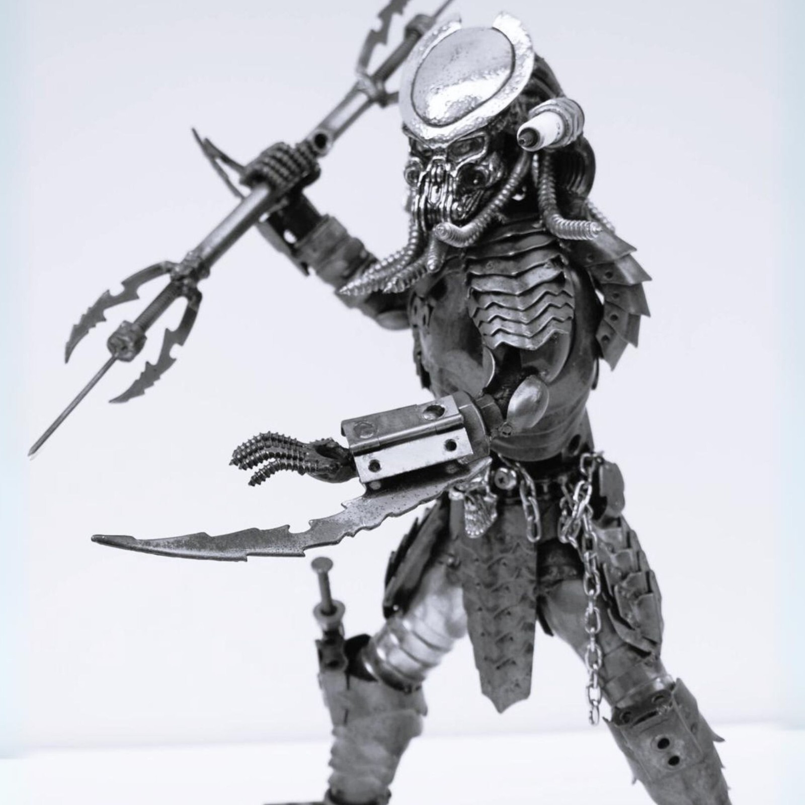 Predator (a2/G) inspired scrap metal sculpture, Cool Labor