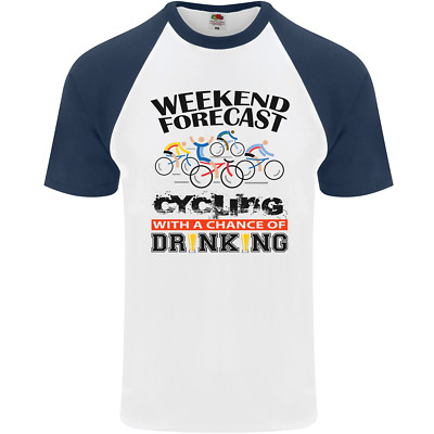 Weekend Forecast Cycling Cyclist Bicycle Mens S/S Baseball T-Shirt