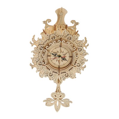 3D Wooden Puzzle Clock Retro Wall Clock Cut Wood Crafts DIY Construction Toy