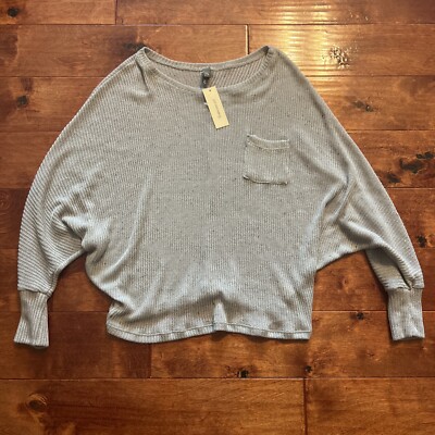 Francesca's ALYA Grey Knit Sweater NWT $38 Boutique Sz Medium Fast Ship