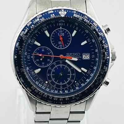 SEIKO 防水 メンズ　腕時計 クロノグラフ　クォーツ 7T92-0CF0 SEIKO 7T92-0CF0 Chronograph Quartz Blue Dial Date Men's