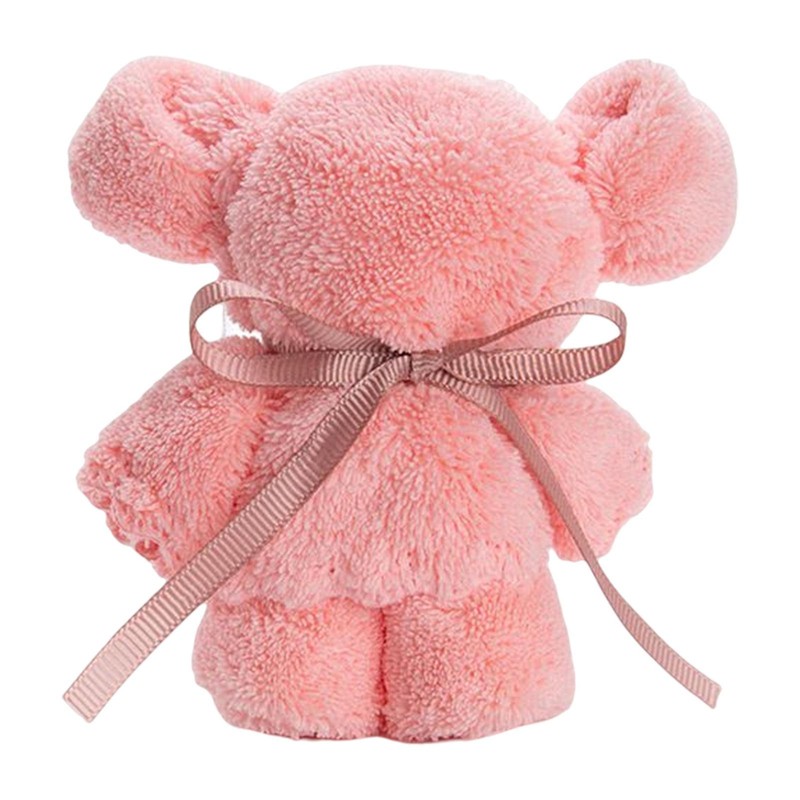 1Pc Coral Velvet Fleece Cute Bear Towel Tote Bag Handkerchief Absorbent Towel