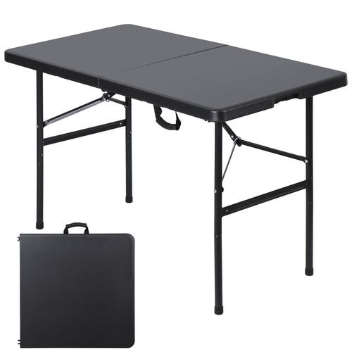 Folding Table 4ft Portable Plastic Fold-in-Half Utility Dining Table for Camping | eBay Folding Table 4ft Portable Plastic Fold-in-Half Utility Dining Table for Camping | eBay