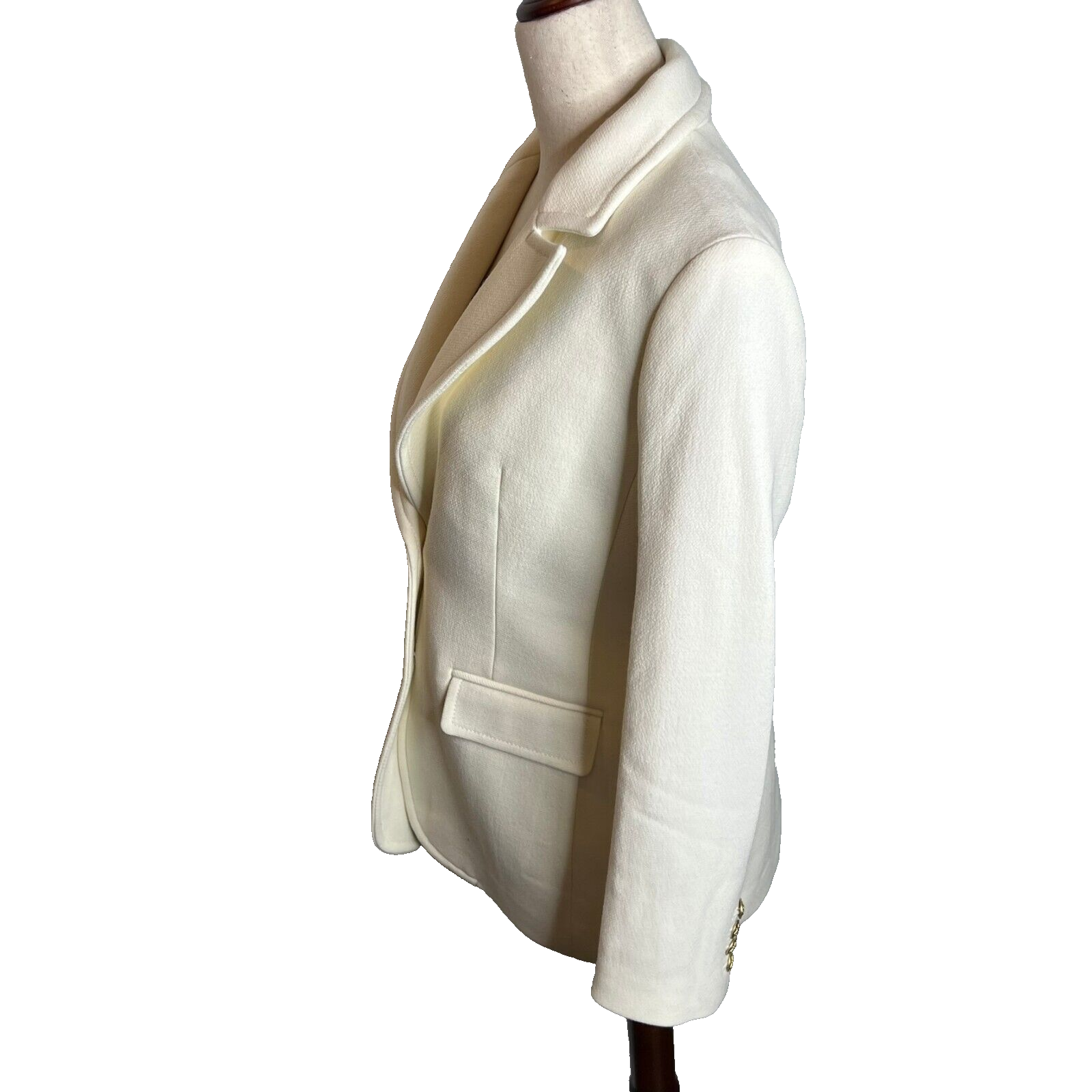 Pre-owned Jcrew J.crew $378 Blazer-jacket Italian Double-cloth Wool Blend Size 8 Bv087 In White