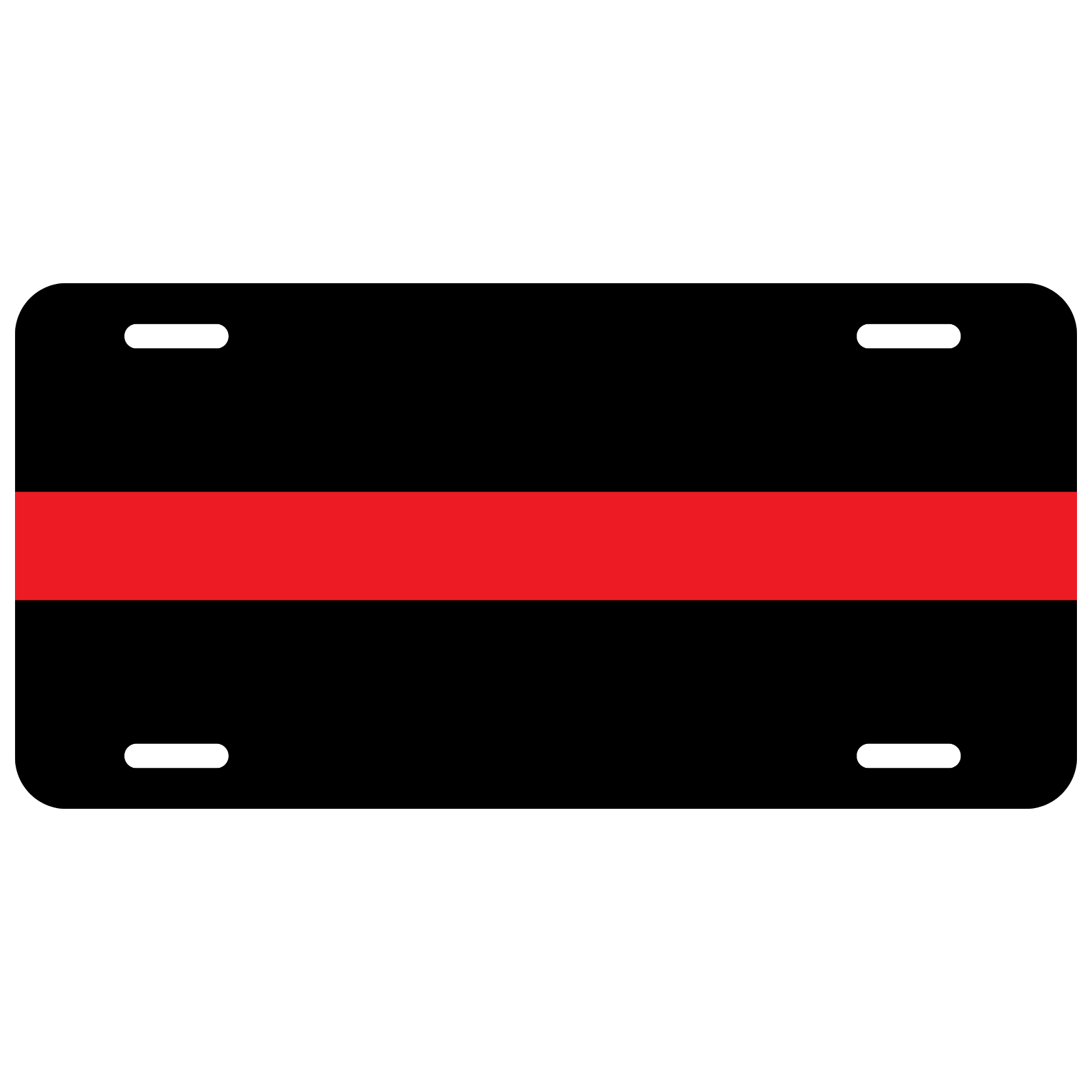 Firefighter Thin Red Line License Plate w/ Bonus Decal