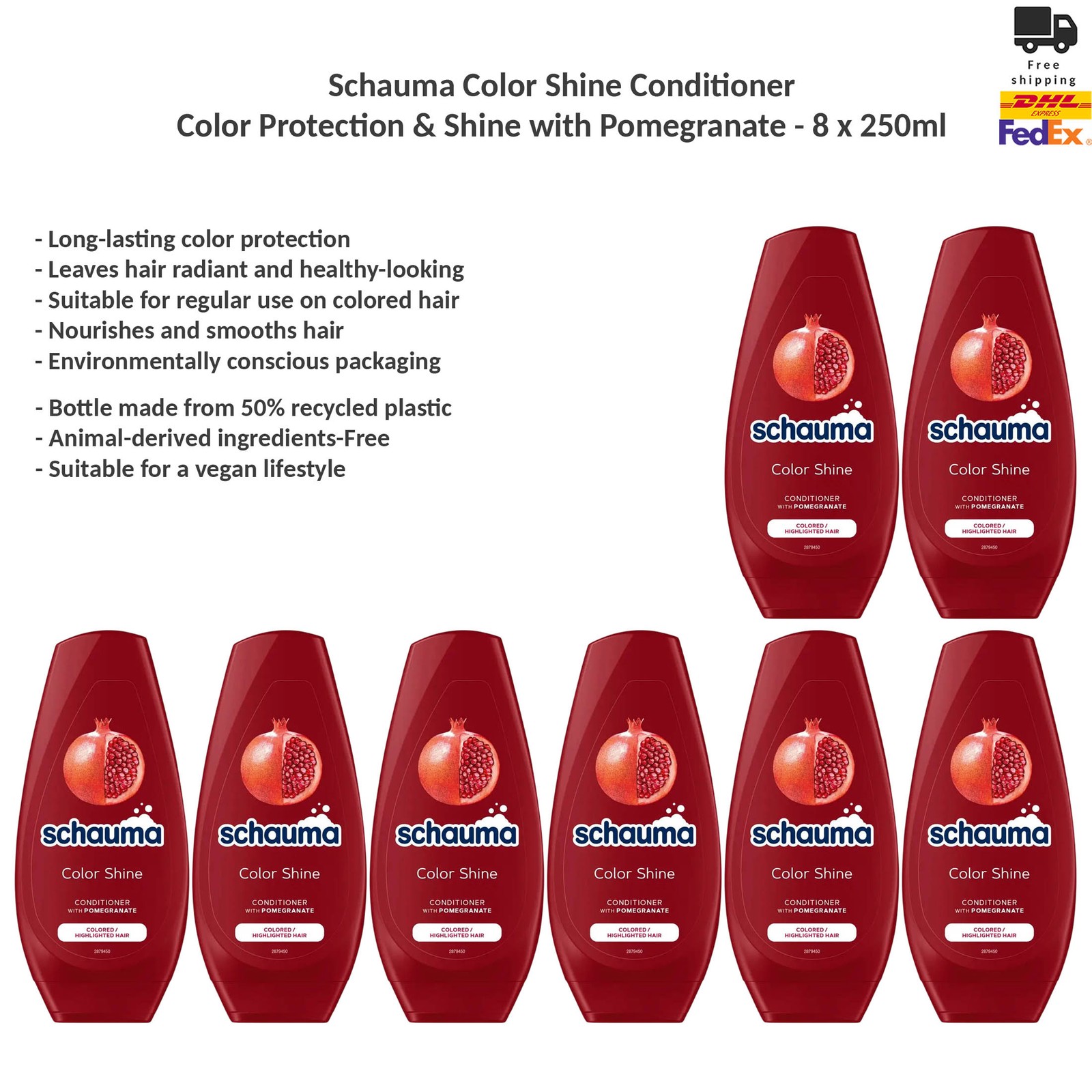Schauma Color Shine Conditioner Color Protection Shine with Pomegranate 8x250ml