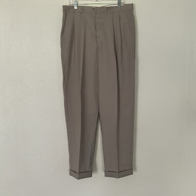 Perry Ellis Portfolio Beige Mens Slacks/Pants 36x32 100% Pure New Wool NWT