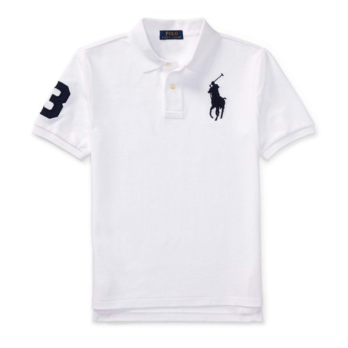

Polo Ralph Lauren — сетчатые рубашки Big Pony с короткими рукавами для мальчиков, белые, XL (18–20), Белый