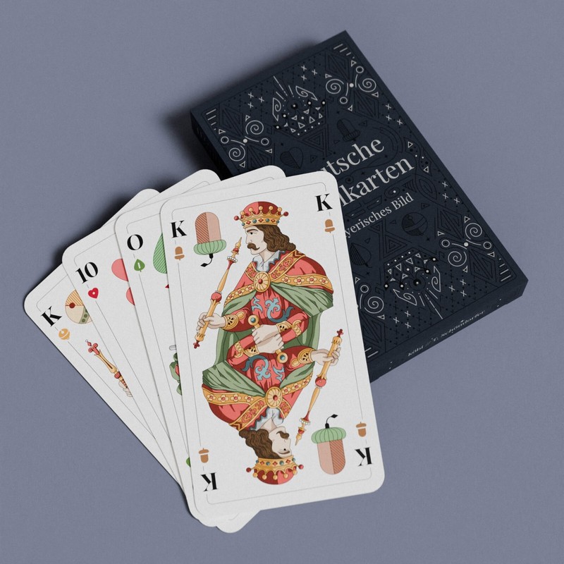 Schafkopf Tarock Spielkarten KÃ¶Bi | Blaue Edition | Bayerisches Bild | Edel