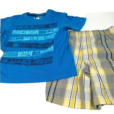 Lot of 2 Ocean Pacific Blue T-shirt and Garanimals Plaid Short...