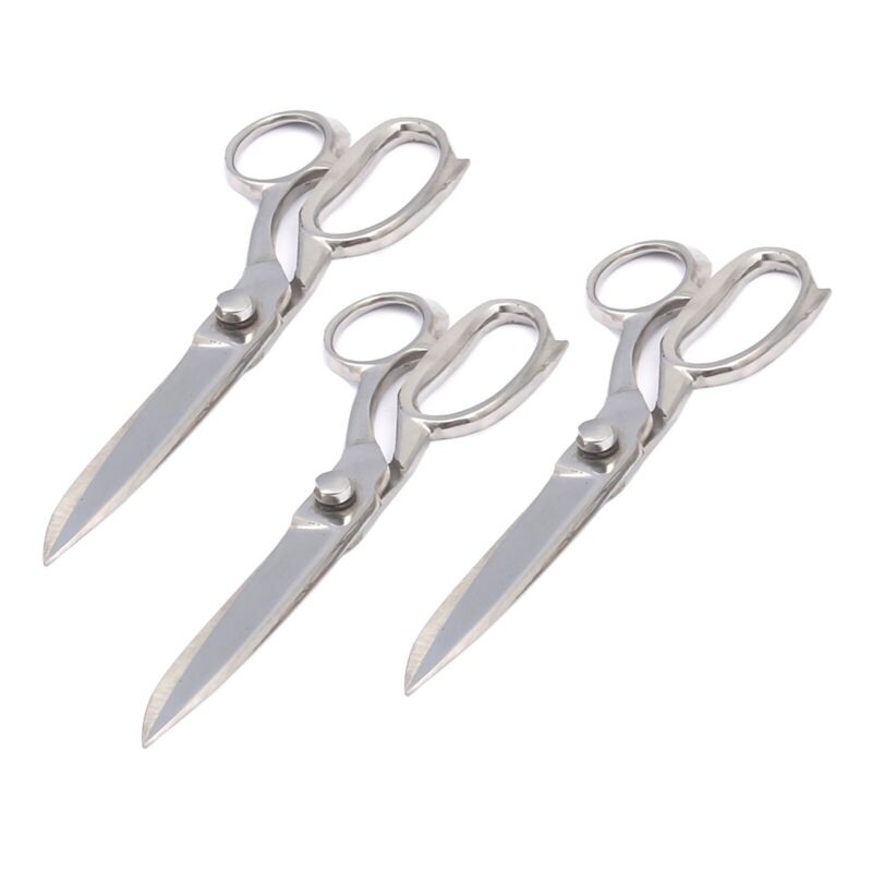 Lot Of 3 Pieces Tailor Scissors 8" Sliver Sewing Dressmaking Fabric Shears