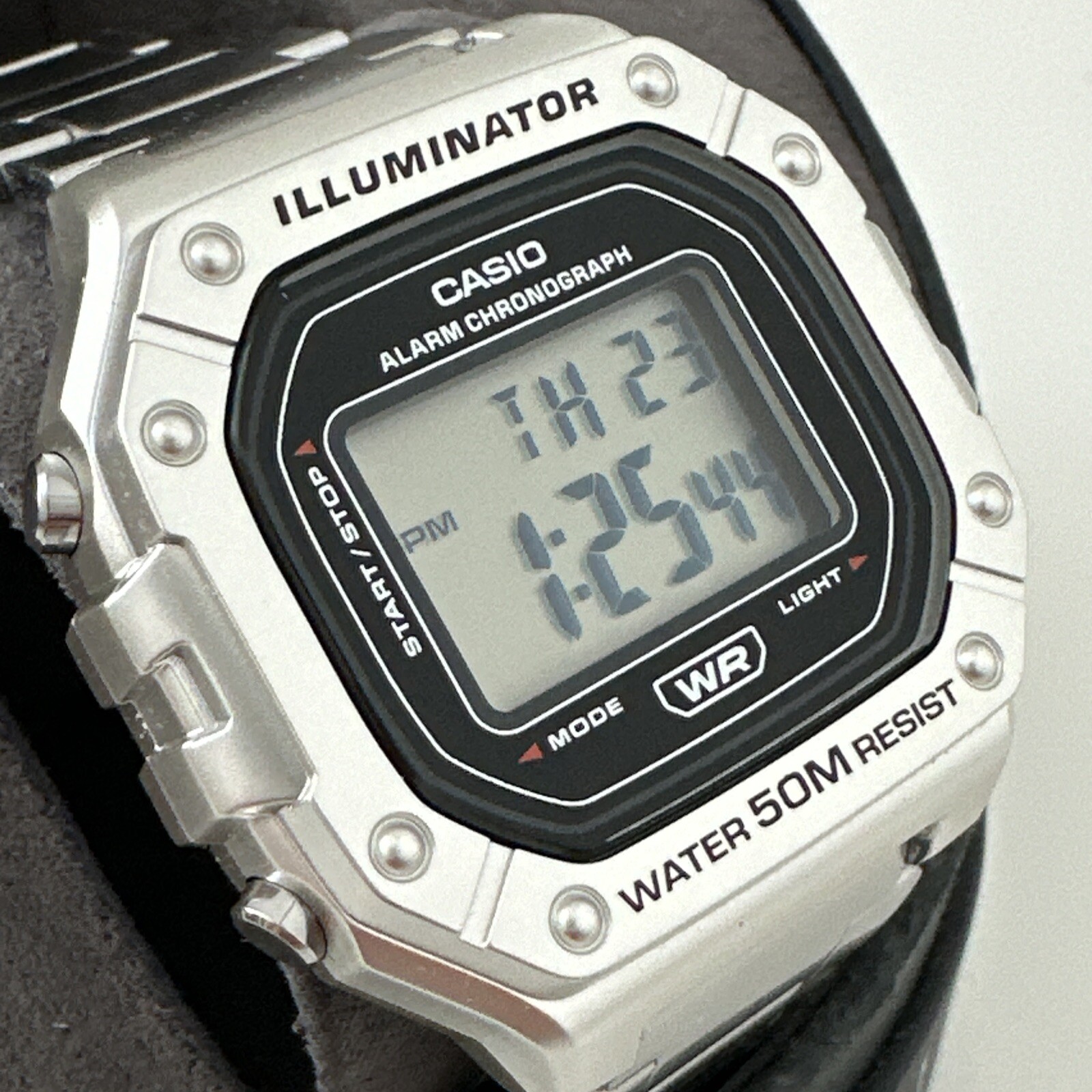 Casio W218HD-1AV, 50 Meter WR Chronograph Watch, Alarm, Illuminator,
