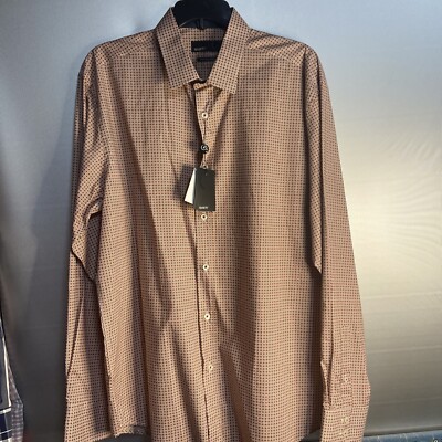 NEW Quieti Rust Beige 100% Fine Cotton Shirt Large