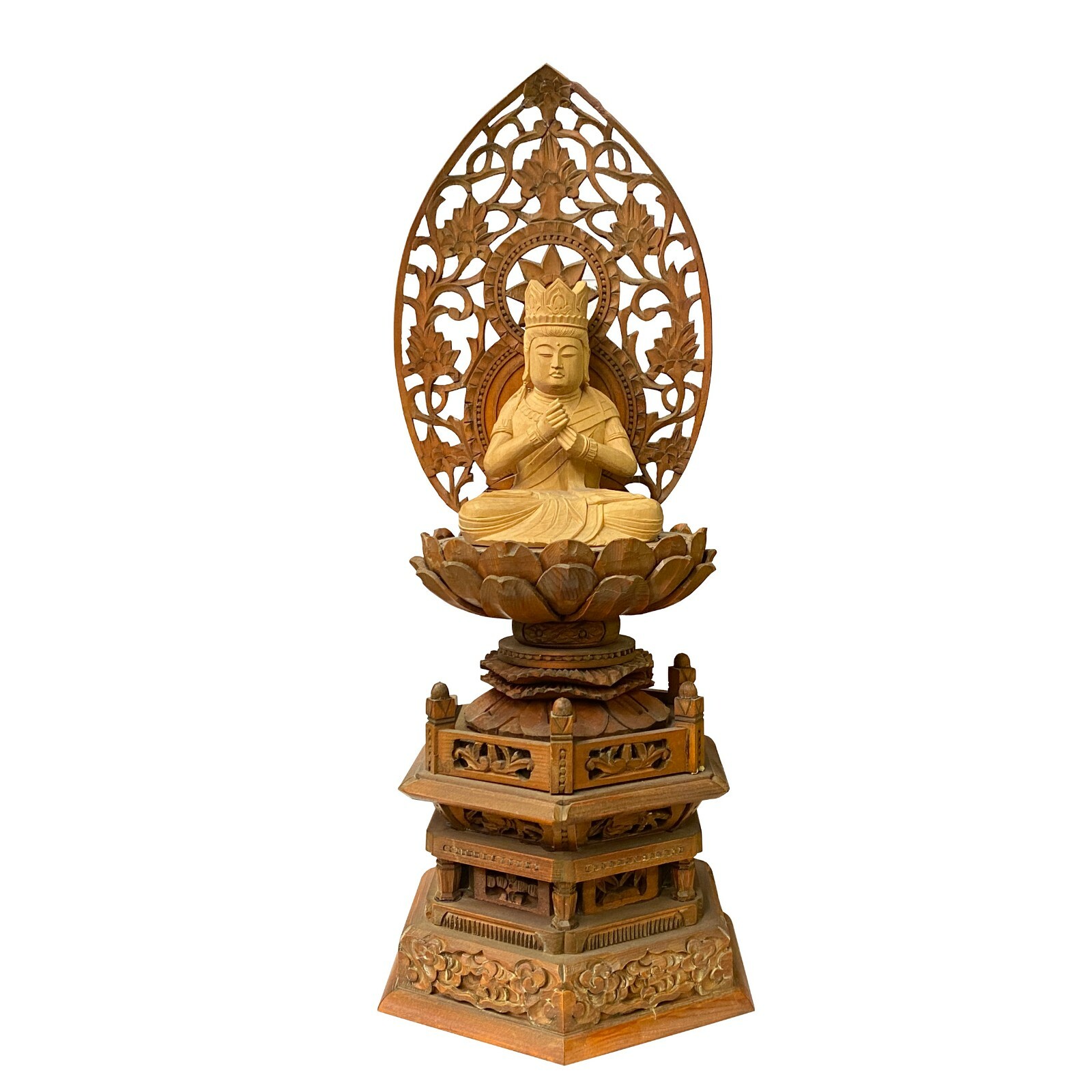 Chinese Sandal Wood Lotus Base Kwan Yin Bodhisattva Statue ws1257S Chinese Sandal Wood Lotus Base Kwan Yin Bodhisattva Statue ws1257S