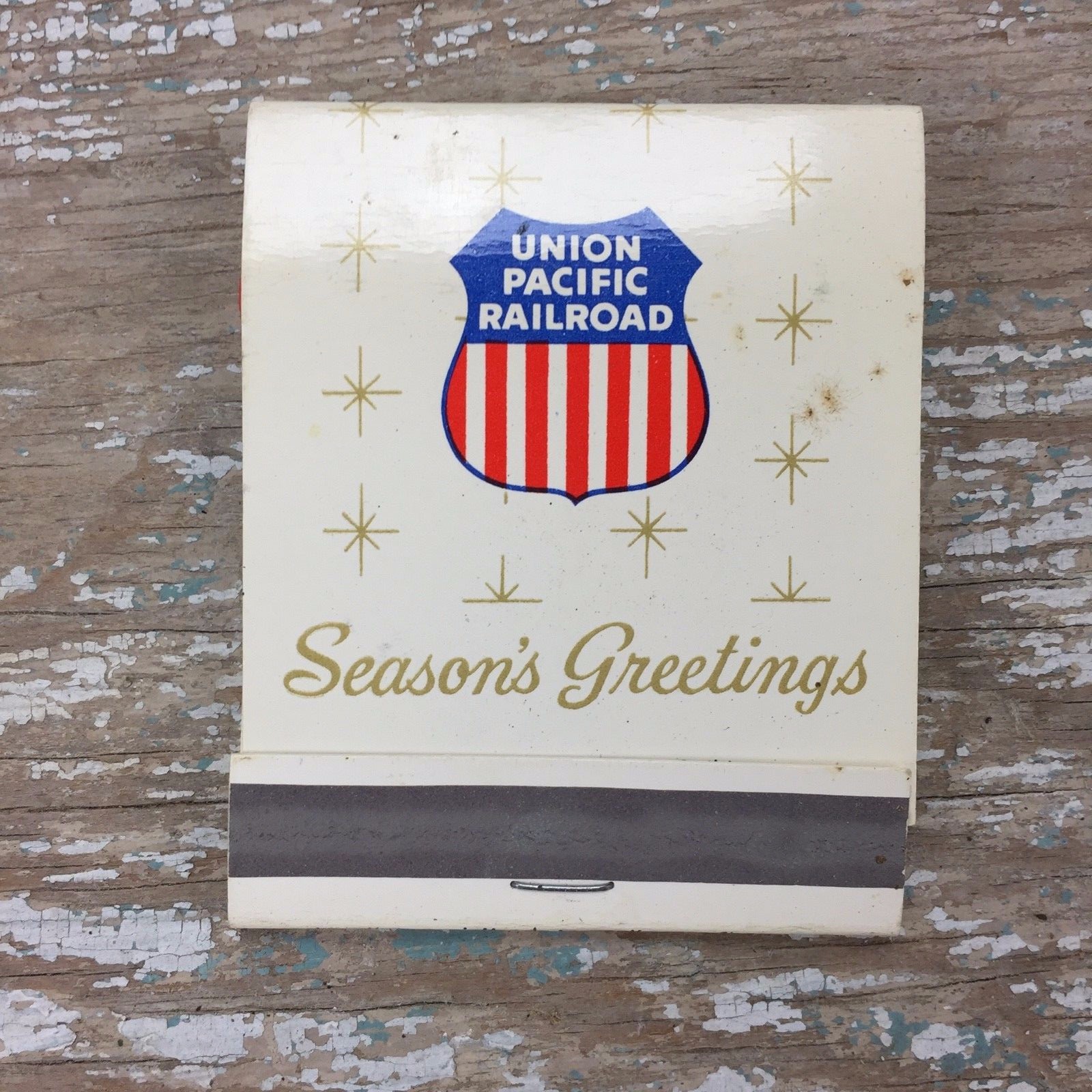 Vintage Union Pacific Railroad Matchbook, Season's Greetings, Happy Holidays