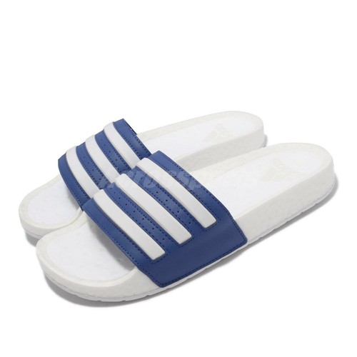 adidas Adilette Boost White Blue Men Summer Slip On Sandal Slides GZ5313