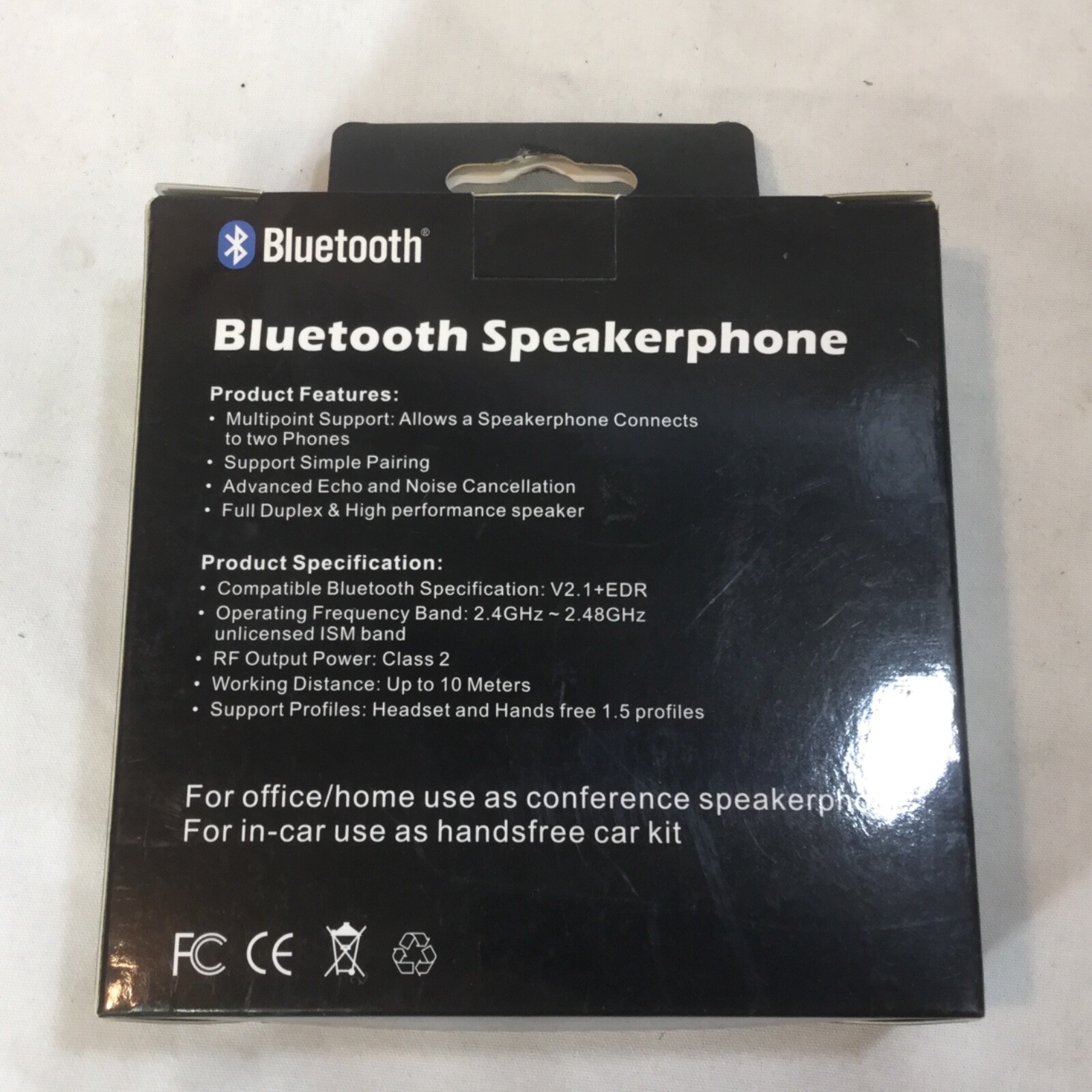 Blueaction Bluetooth Speakerphone Auto Car Kit USB and Car Charger Visor Clip