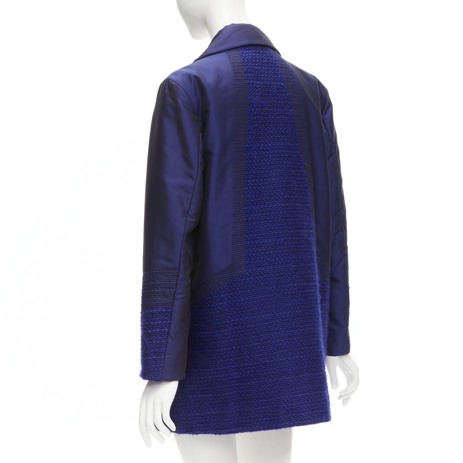 ジャケット・アウター raughlow cocoon tweed jaket(navy) ISSEY MIYAKE cobalt blue taffeta tweed multi texture cocoon