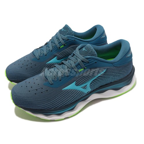

Мужские дорожные кроссовки Mizuno Wave Sky 5 Blue White Green J1GC2102-26, Синий, Wave Sky 5