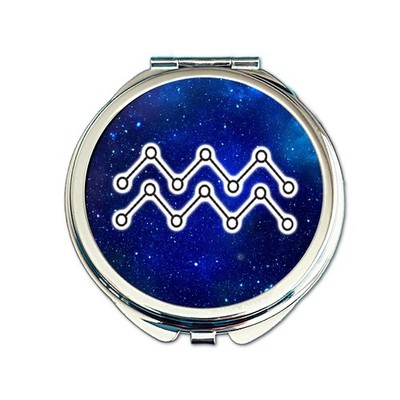Aquarius Pocket Mirror. Zodiac Star Sign Gift. Astrology Horoscope Lover Compact