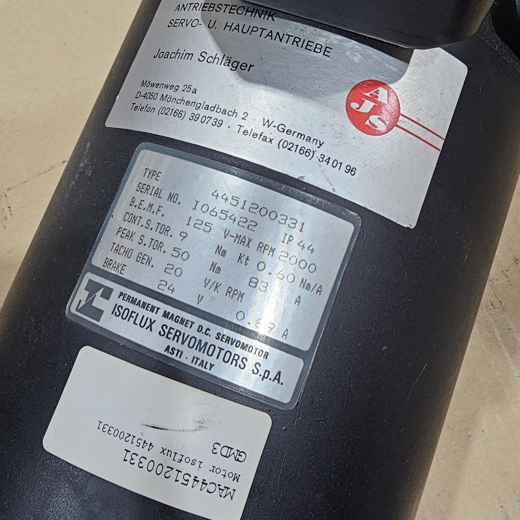 ISOFLUX 4451200331 GMD3 SERVO MOTOR — 3