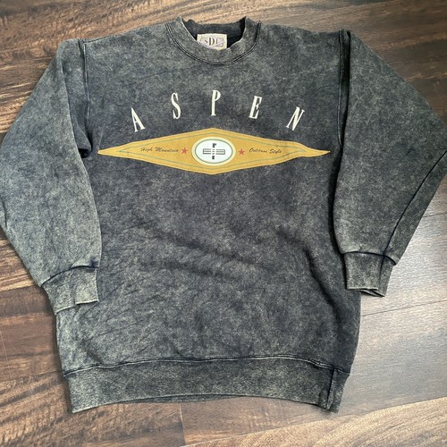 Vintage Aspen Colorado Skiing Sweatshirt 90s Size Medium Pullover Made In USA