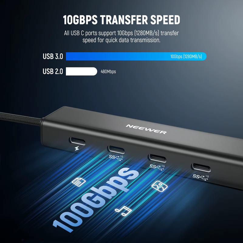 USB C Hub Dock For Android PC Laptop iPhone 16 15 iPad Mac ,4 in 1 Multiport Ada