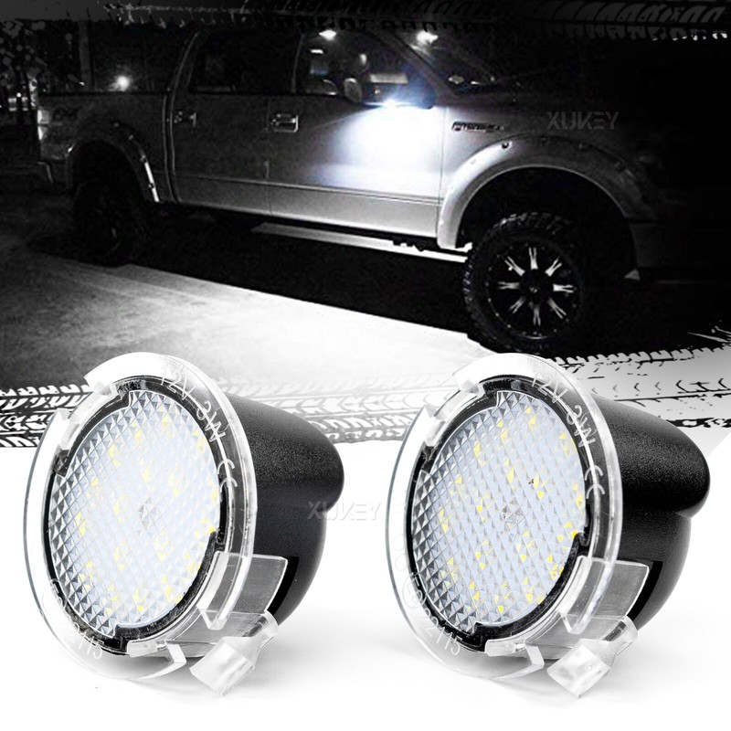 LED 6000K Side Rear View Mirror Puddle Lights For Ford F150 Explorer Edge Fusion
