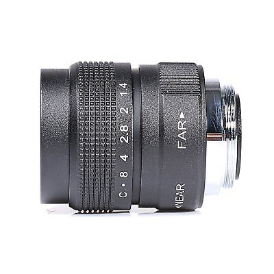 Television TV Lens/CCTV Lens for C Mount Camera 25mm F1.4 in Black