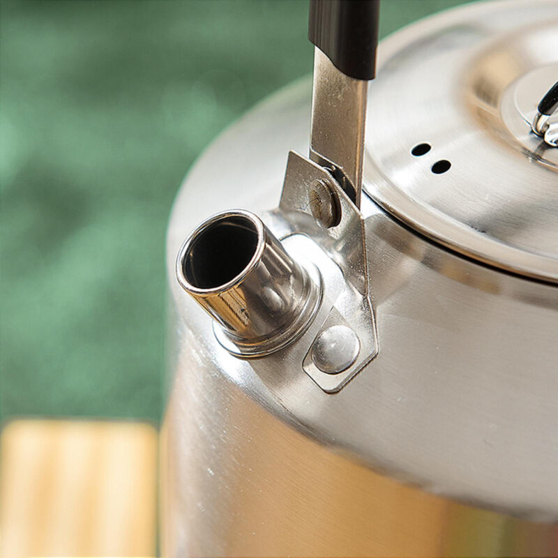 Stainless Steel Tea Kettles Handle Camping Pot Coffee Pot Picnic Cooker 1/1.5L