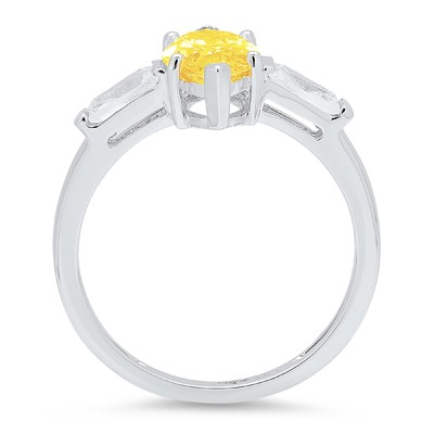 Pre-owned Pucci 2ct Marquise 3 Stone Natural Citrine Promise Bridal Wedding Ring 14k White Gold In Yellow