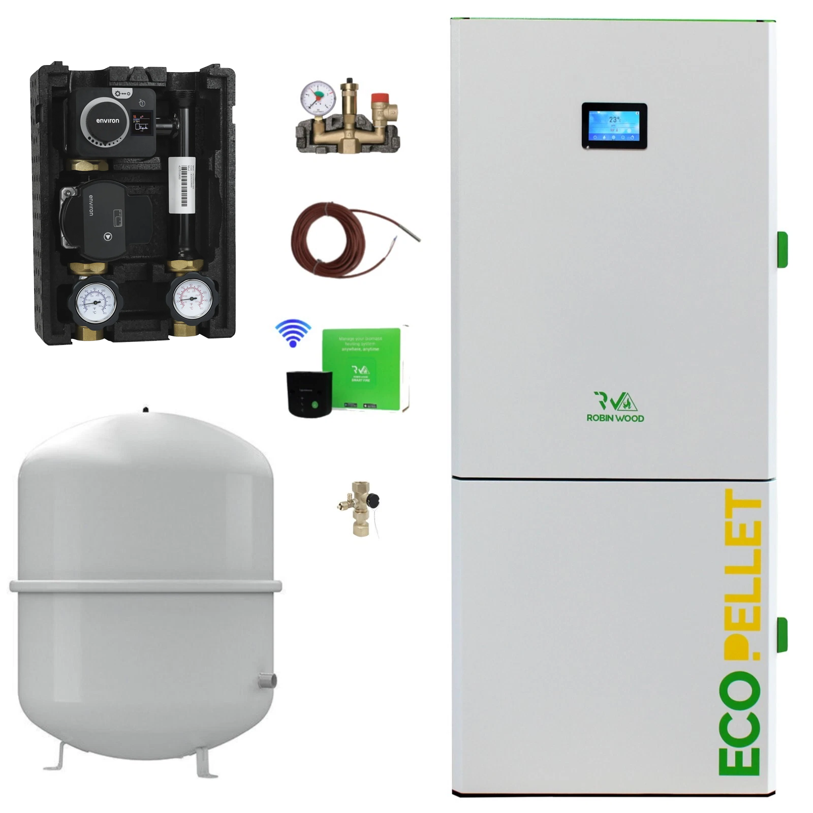 Pumpengruppe Für Fußbodenheizung – Mit Festwertregelset & Hocheffizienzpumpe GPD25-6S-130, 220V, Regelbar (für Heizkreisverteiler)
