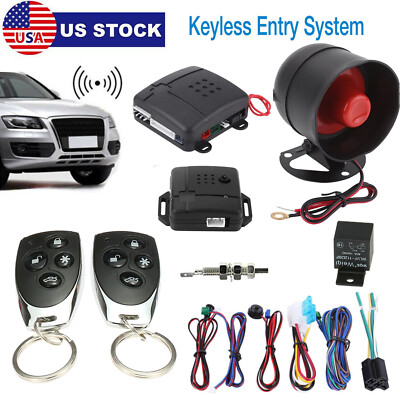 Universal Car Alarm Security System with 2Remote Control+Siren+Shock Sensor I1M7