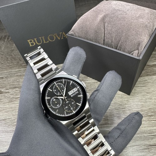 Pre-owned Bulova New✅  Millennia Chronograph Silver Day Date Men's Watch 41mm 96c149 $575